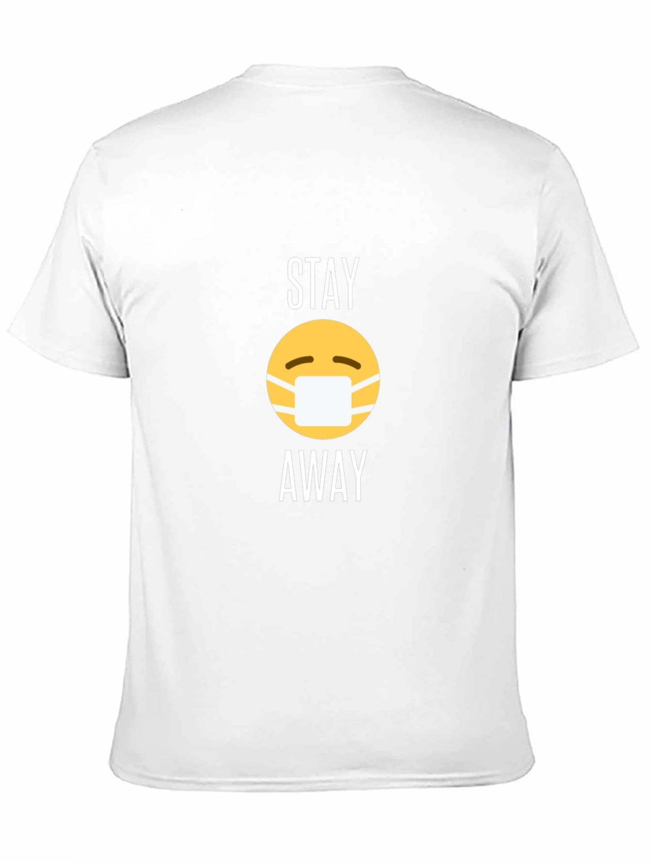 Camiseta Negra Stay Away con Emoji de Mascarilla