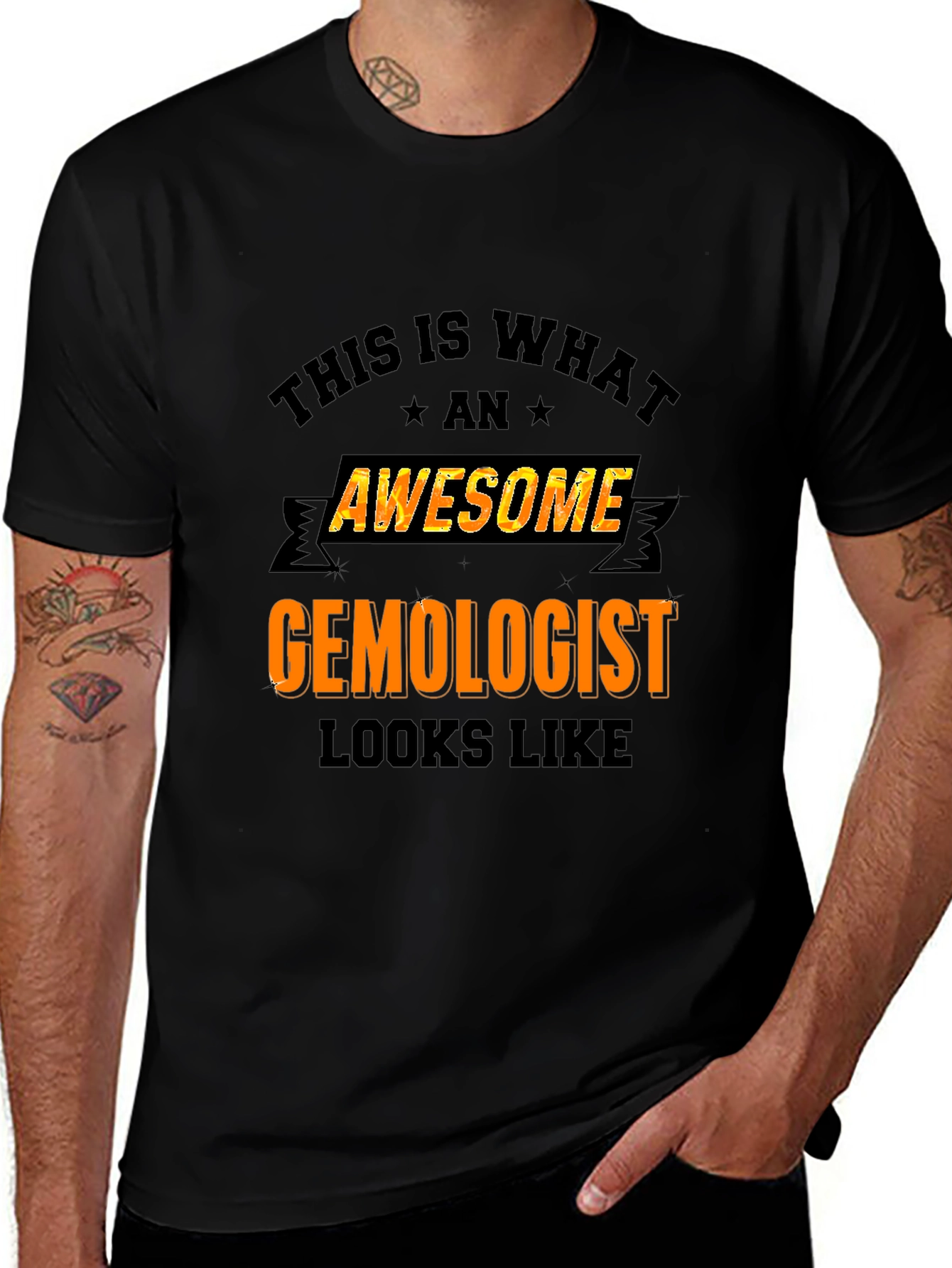Camiseta Negra Awesome Gemologist
