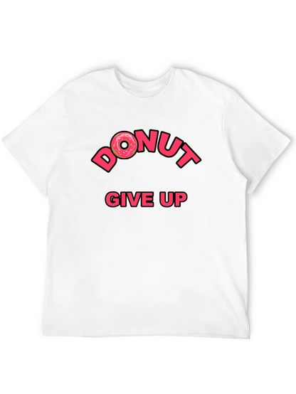 Camiseta Negra Donut Give Up Inspiradora