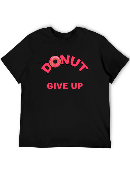 Camiseta Negra Donut Give Up Inspiradora