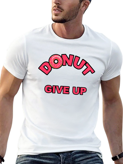 Camiseta Negra Donut Give Up Inspiradora