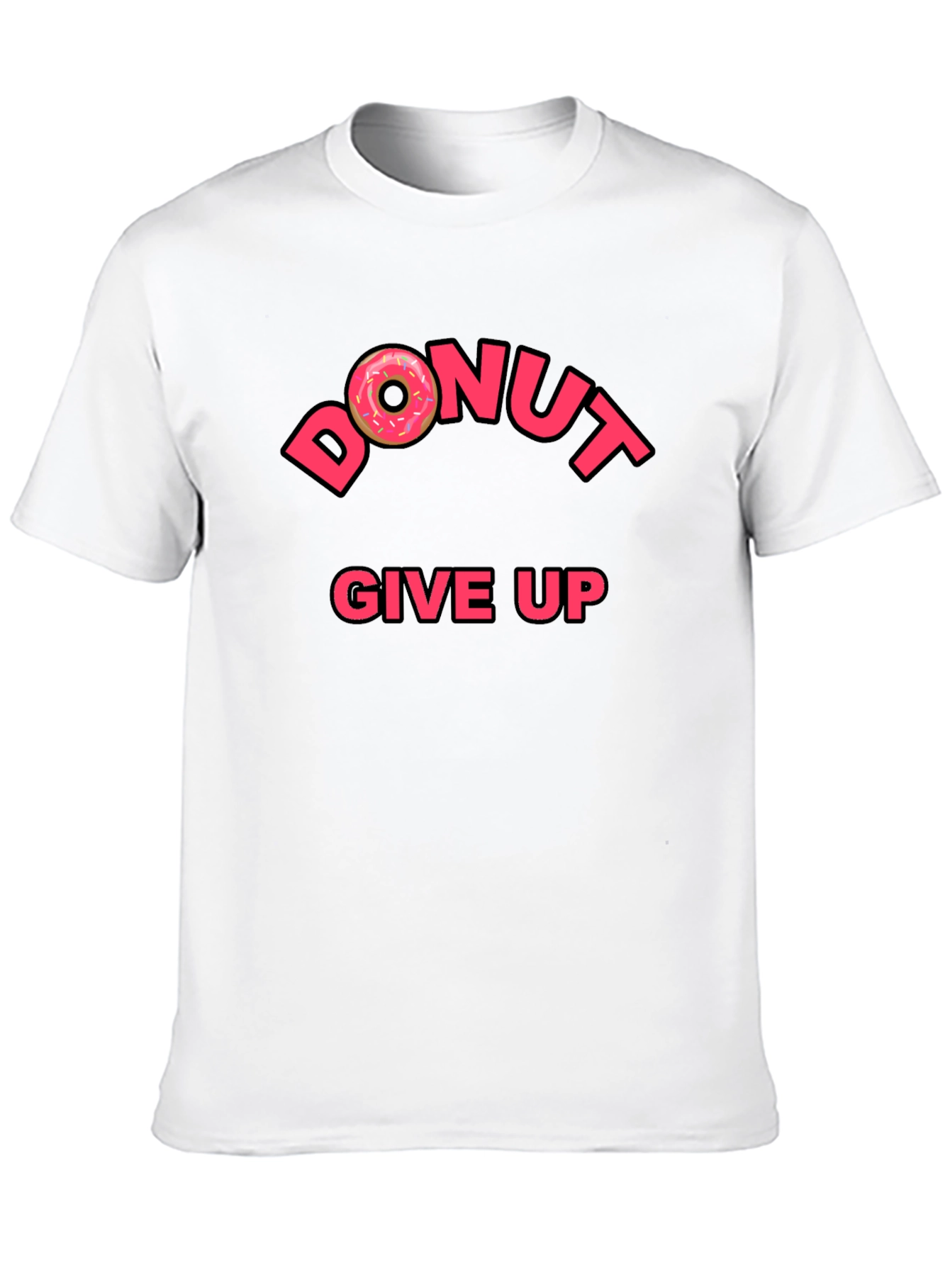 Camiseta Negra Donut Give Up Inspiradora