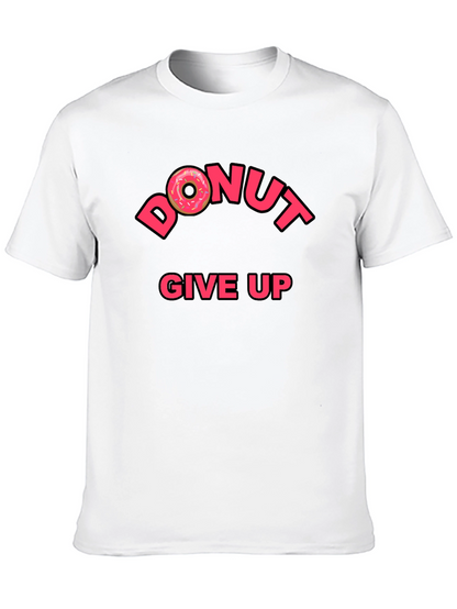 Camiseta Negra Donut Give Up Inspiradora