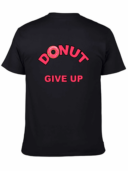 Camiseta Negra Donut Give Up Inspiradora
