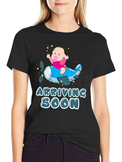 Camiseta Negra de Bebé en Avión - ¡Llegando Pronto!