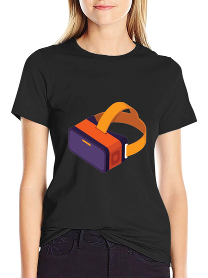 Camiseta Negra con Diseño VR Moderno