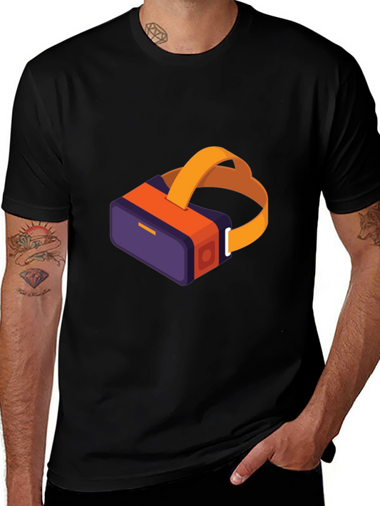 Camiseta Negra con Diseño VR Moderno