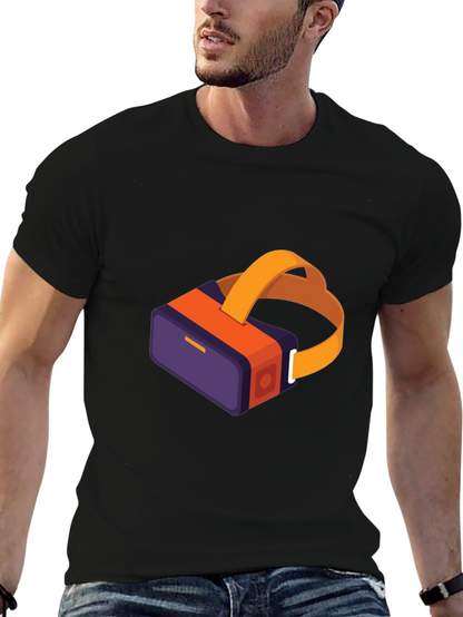 Camiseta Negra con Diseño VR Moderno