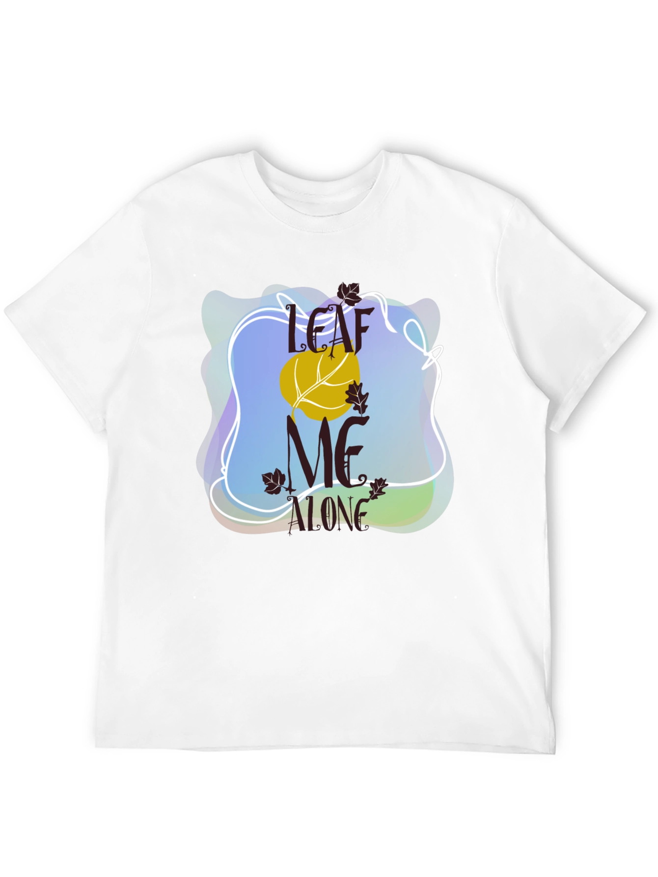 Camiseta Negra Divertida Leaf Me Alone Otoño