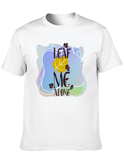 Camiseta Negra Divertida Leaf Me Alone Otoño