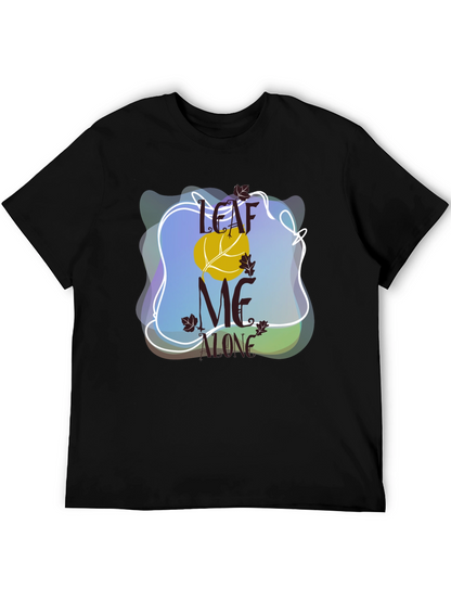 Camiseta Negra Divertida Leaf Me Alone Otoño