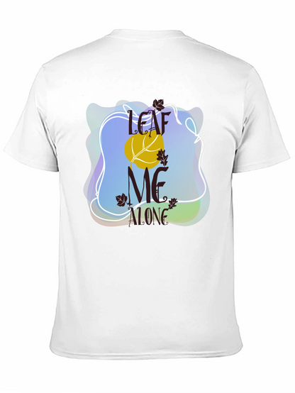 Camiseta Negra Divertida Leaf Me Alone Otoño