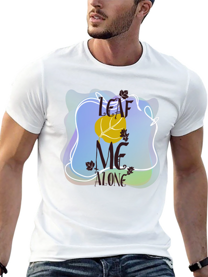 Camiseta Negra Divertida Leaf Me Alone Otoño