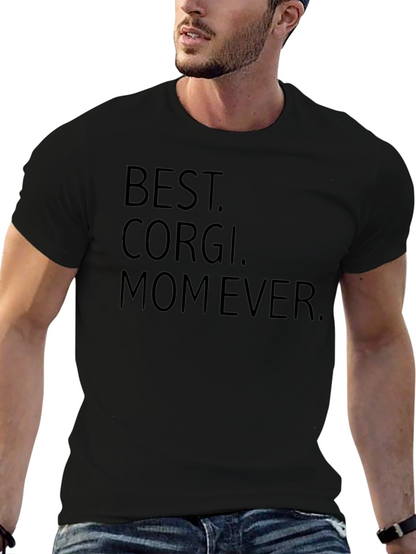 Camiseta Negra Best Corgi Mom Ever