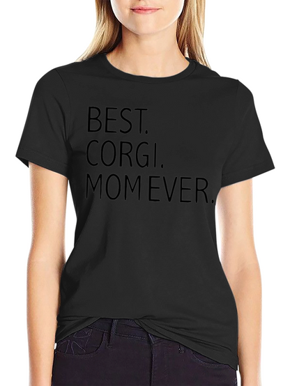 Camiseta Negra Best Corgi Mom Ever