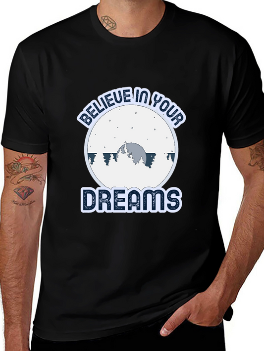 Camiseta Negra con Diseño Inspirador Cree En Tus Sueños