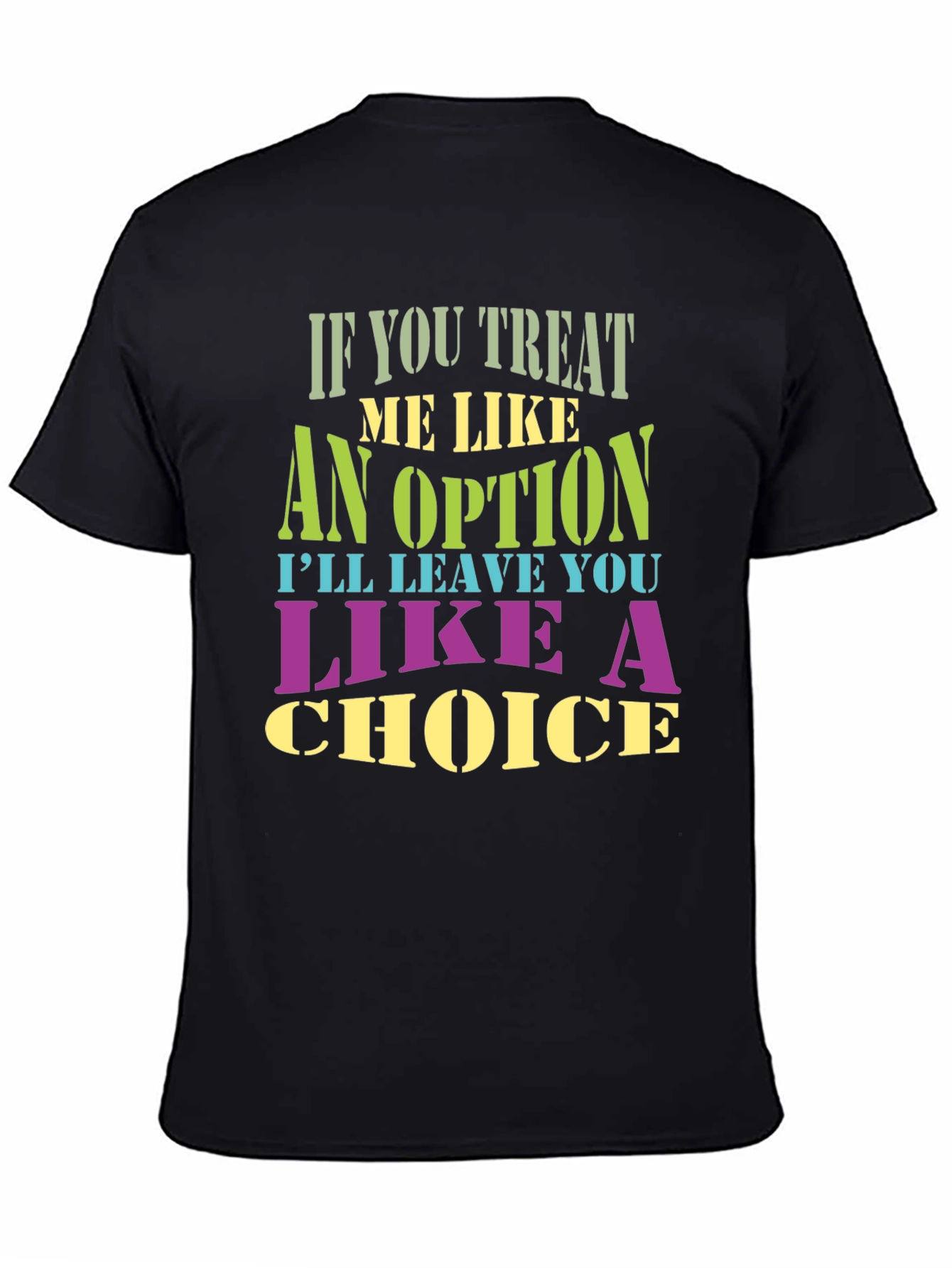 Camiseta Negra con Estampa de Frase Inspiradora