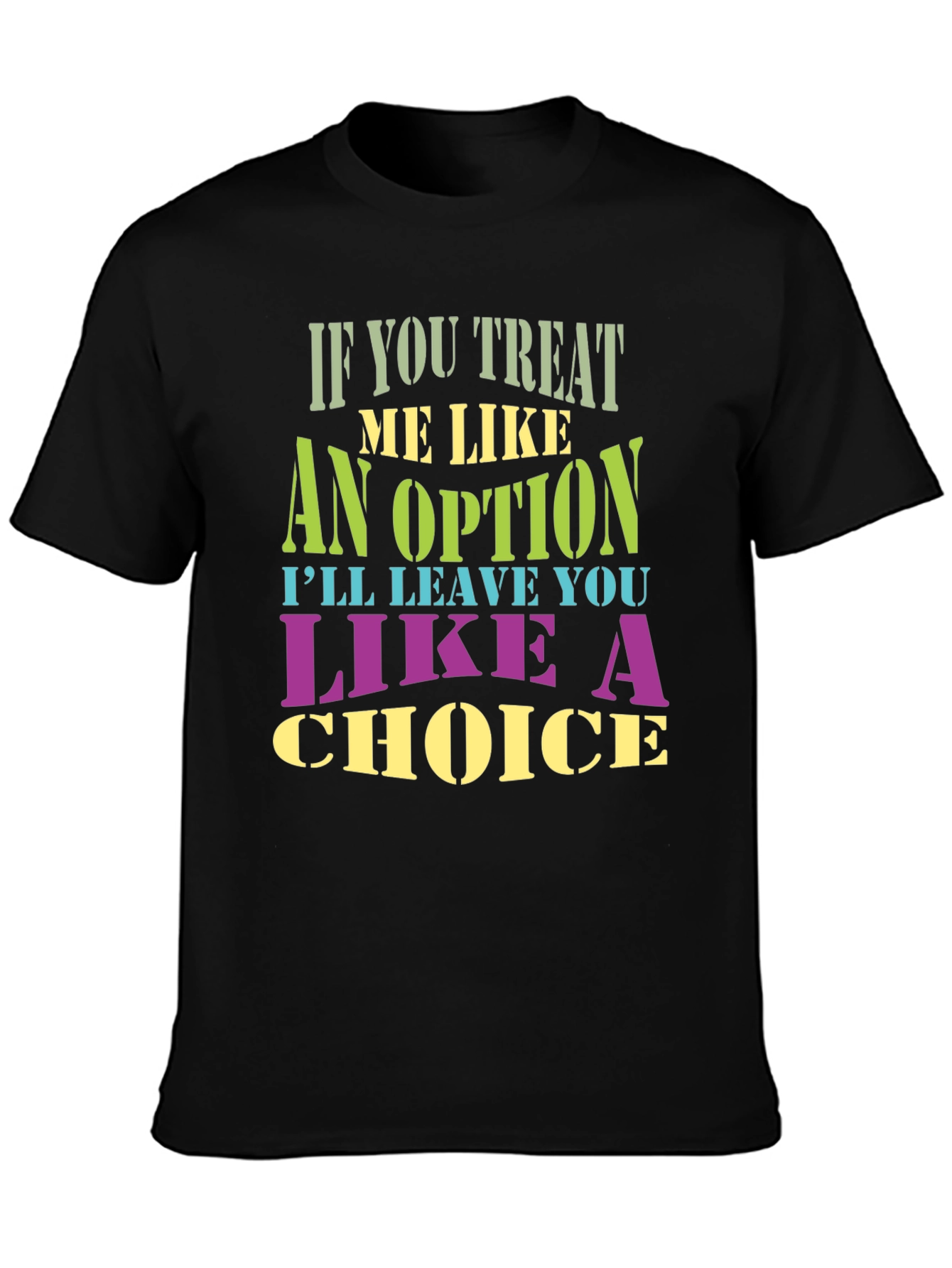 Camiseta Negra con Estampa de Frase Inspiradora
