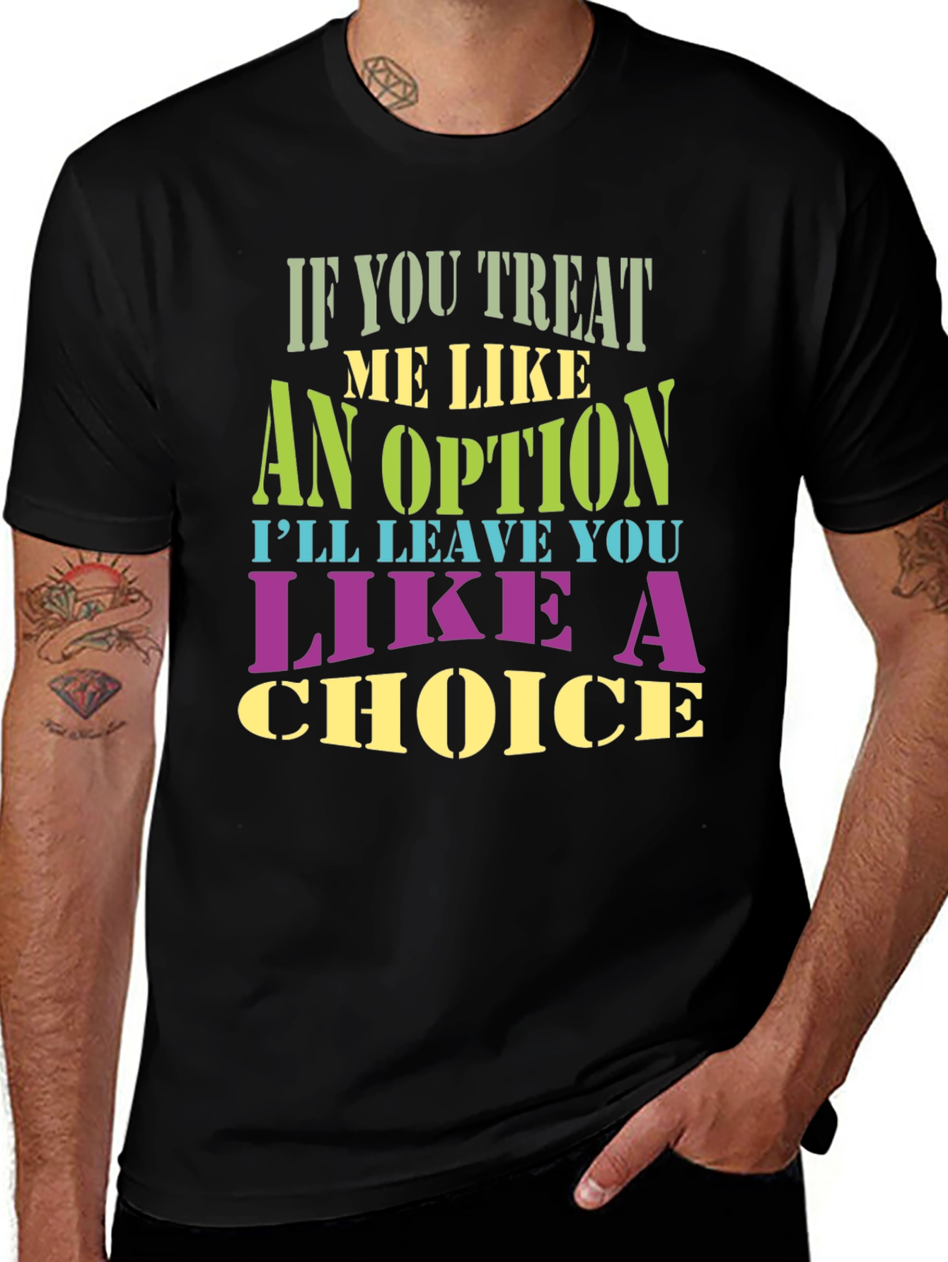 Camiseta Negra con Estampa de Frase Inspiradora