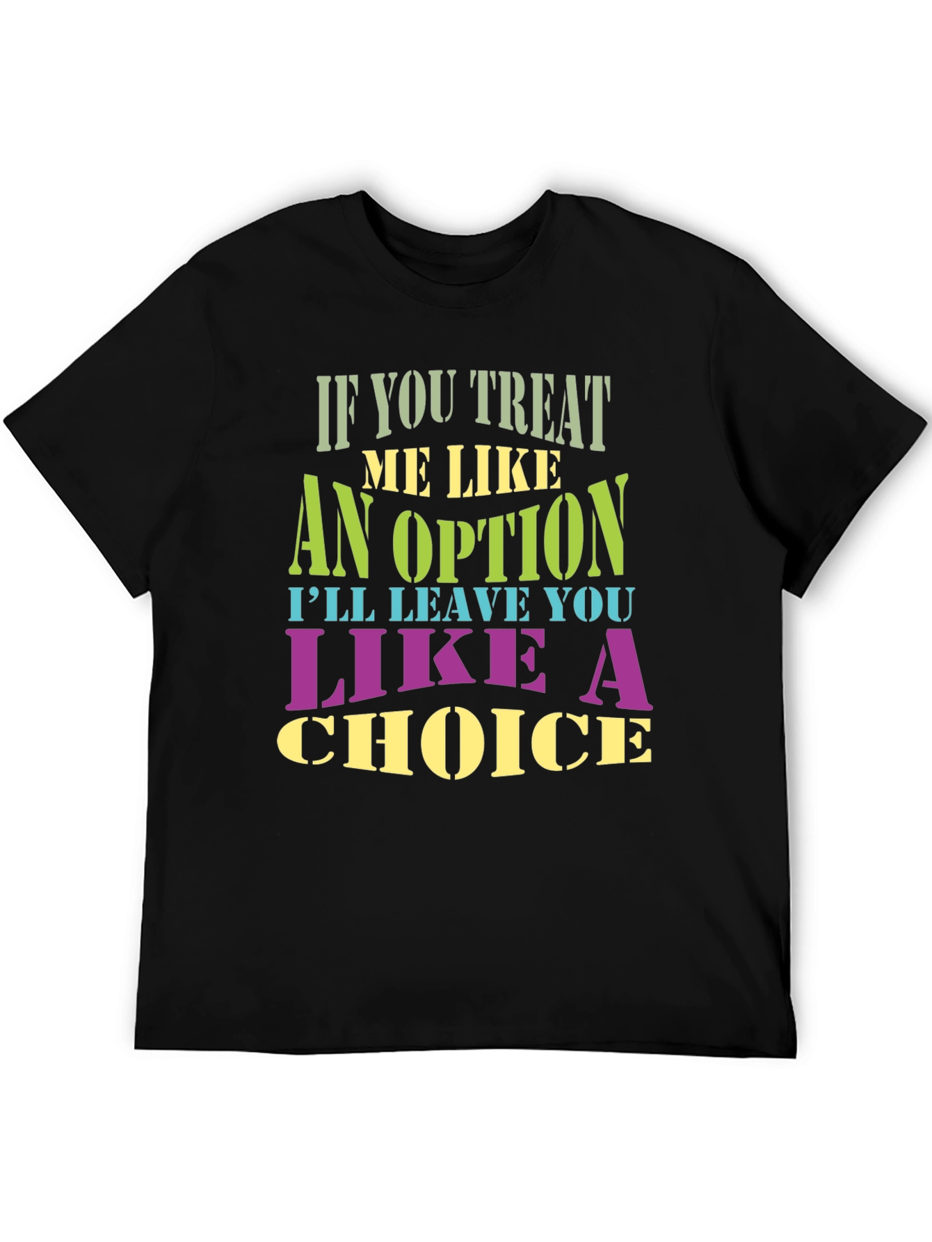 Camiseta Negra con Estampa de Frase Inspiradora