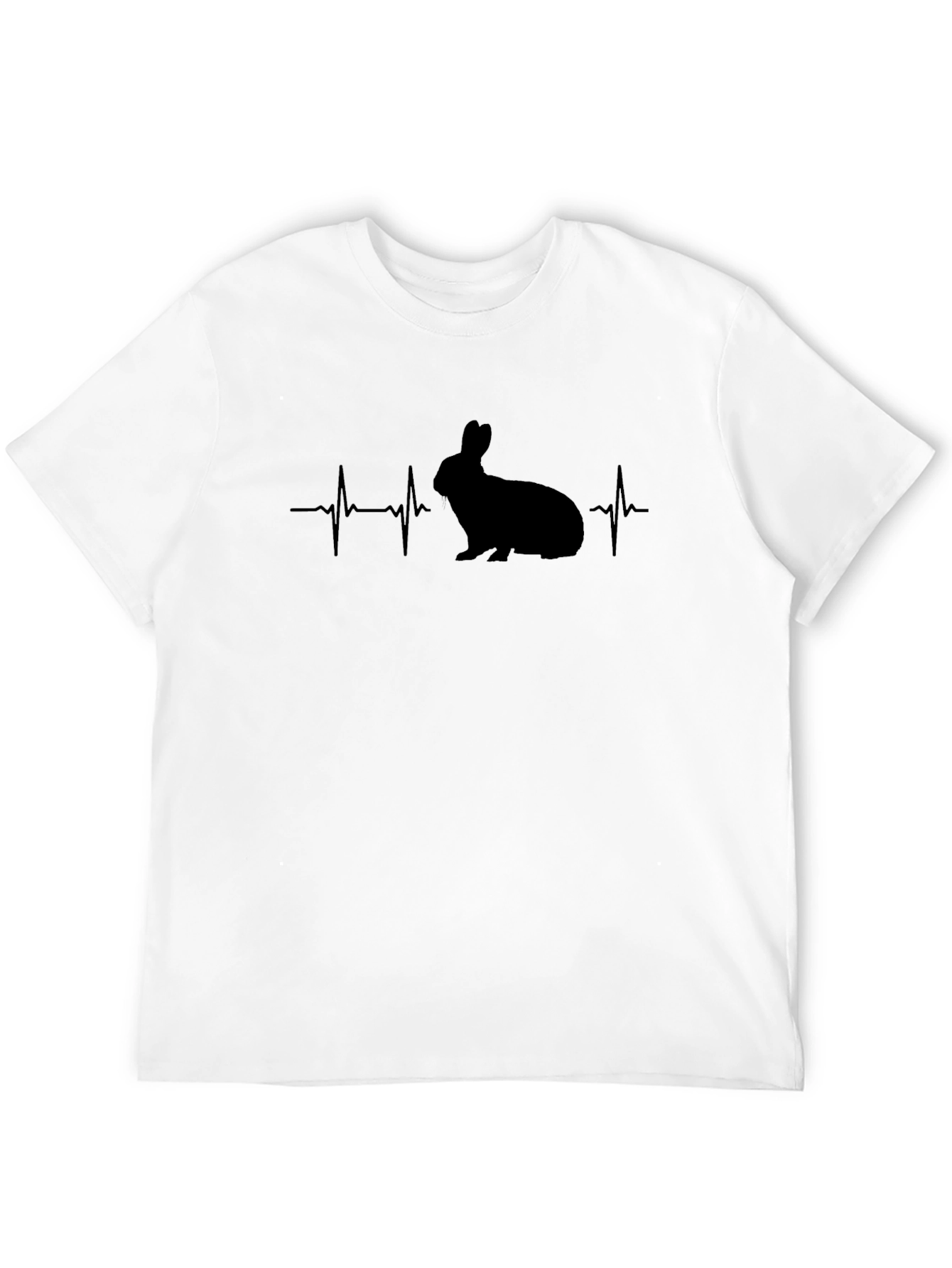Camiseta Negra Conejo Latido - Diseño Único