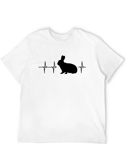 Camiseta Negra Conejo Latido - Diseño Único