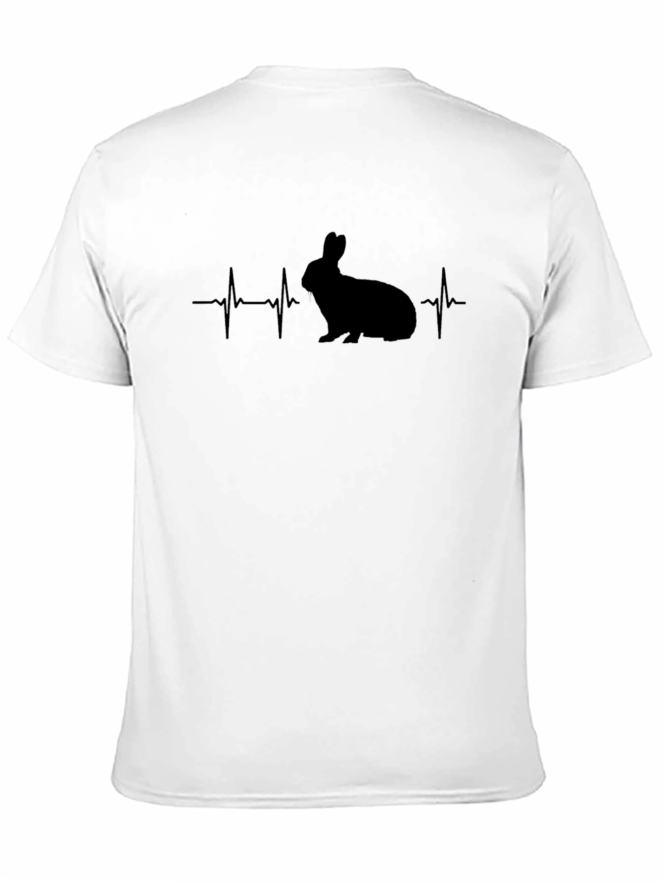 Camiseta Negra Conejo Latido - Diseño Único
