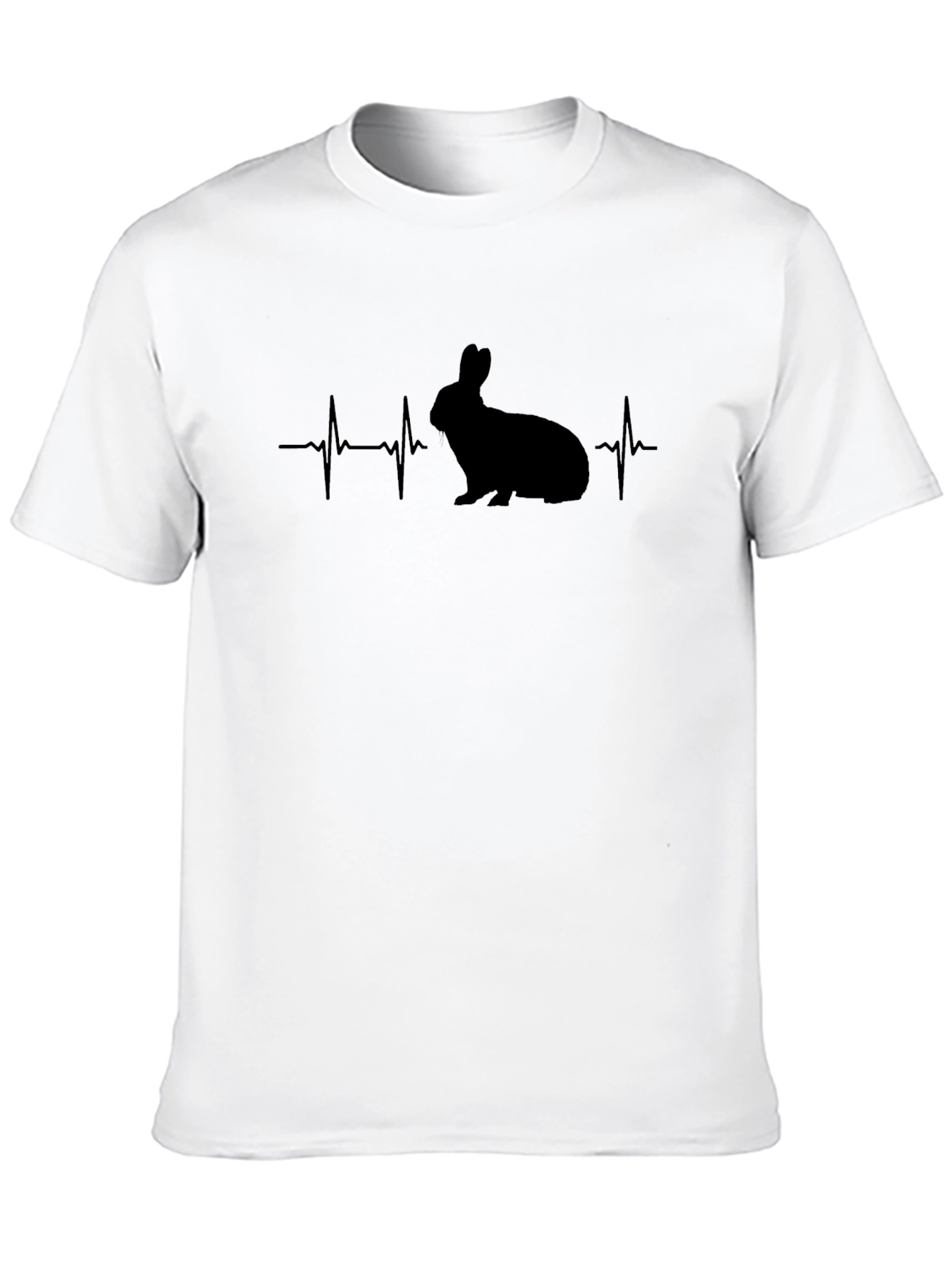 Camiseta Negra Conejo Latido - Diseño Único