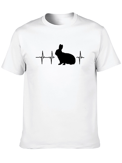 Camiseta Negra Conejo Latido - Diseño Único
