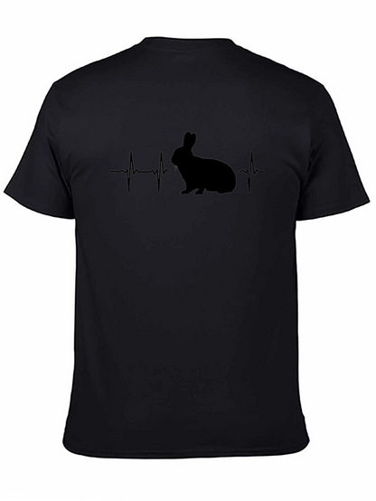 Camiseta Negra Conejo Latido - Diseño Único