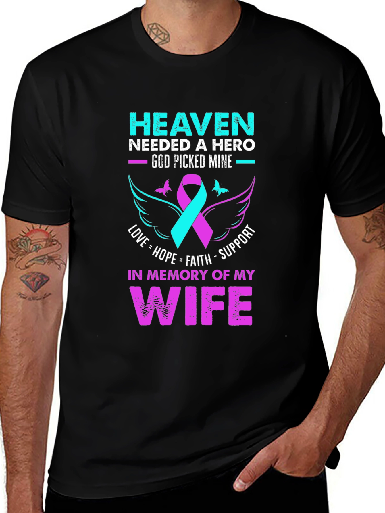 Camiseta conmemorativa esposa: Heaven Needed a Hero