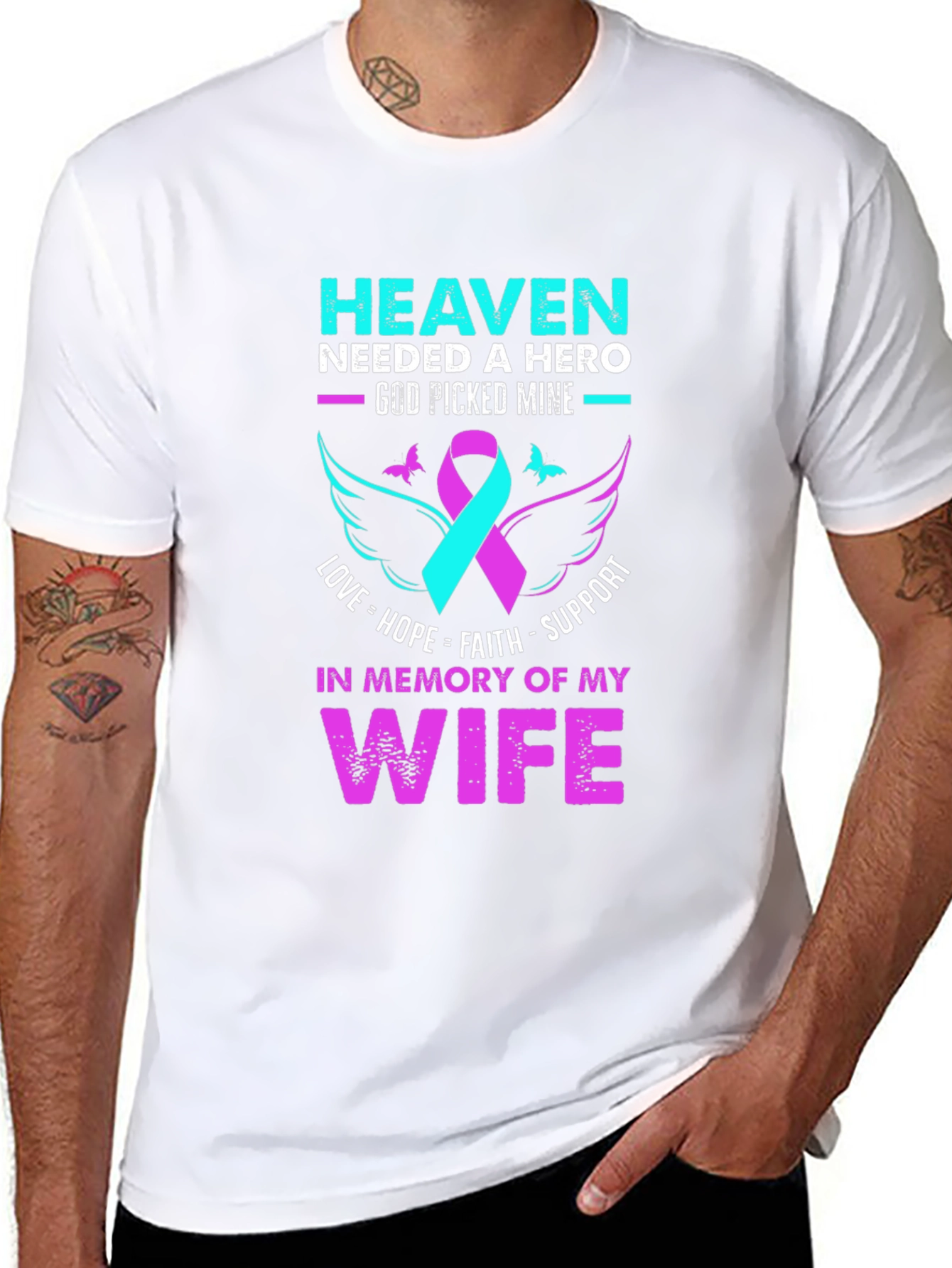 Camiseta conmemorativa esposa: Heaven Needed a Hero