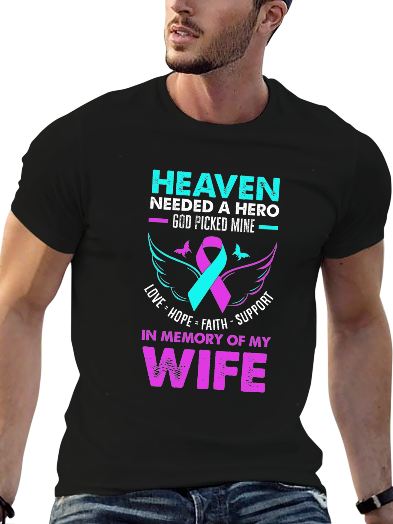 Camiseta conmemorativa esposa: Heaven Needed a Hero