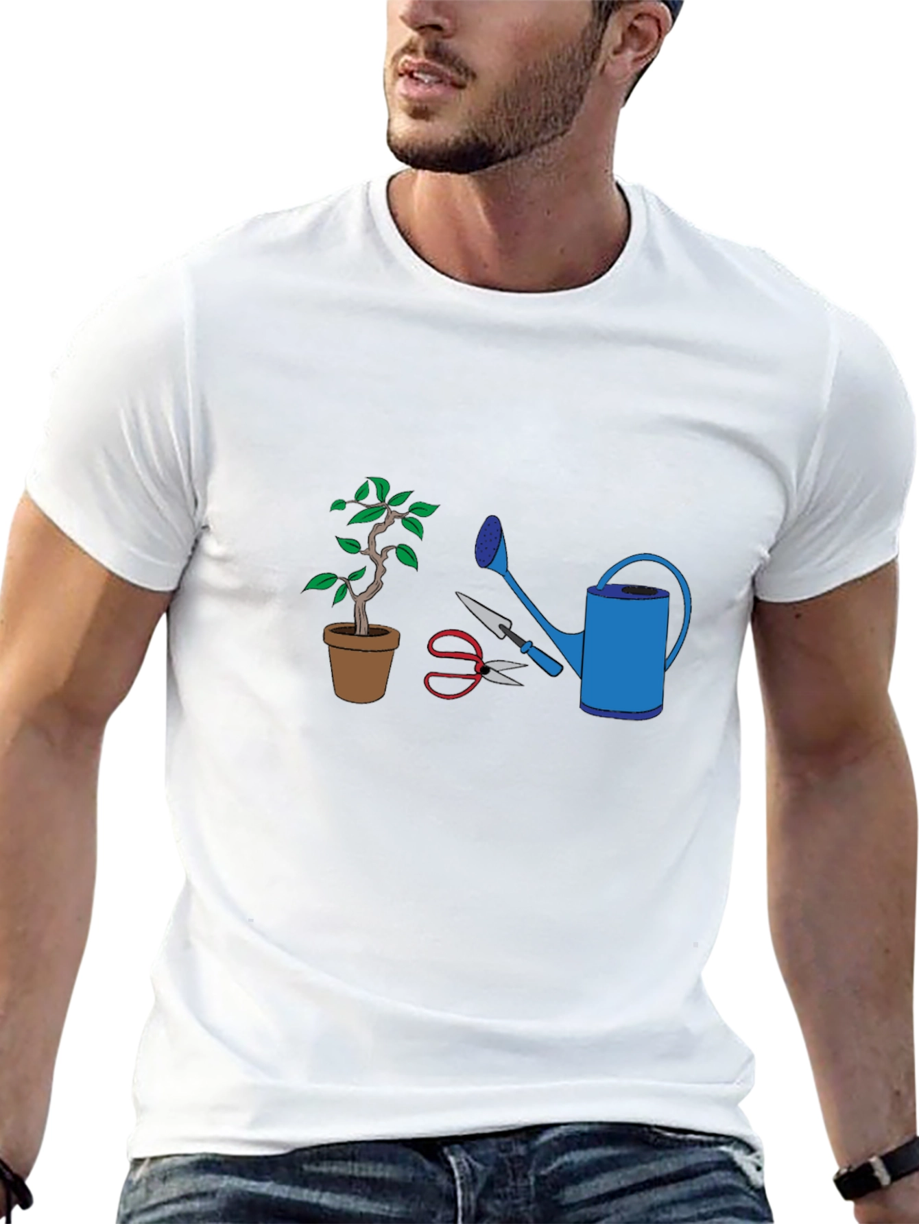 Camiseta Jardinero: Bonsái Regadera y Tijeras