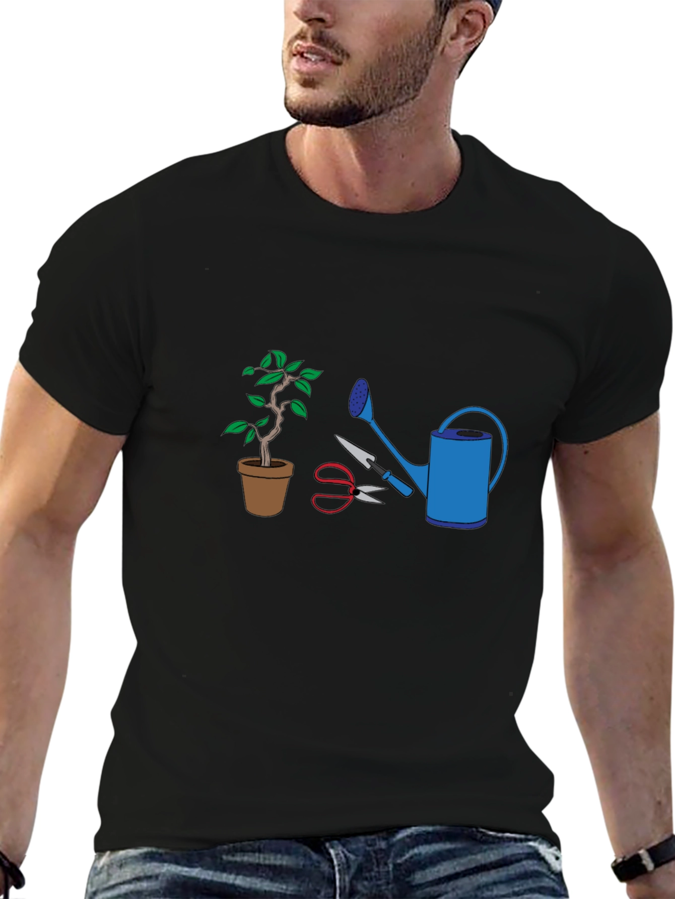 Camiseta Jardinero: Bonsái Regadera y Tijeras