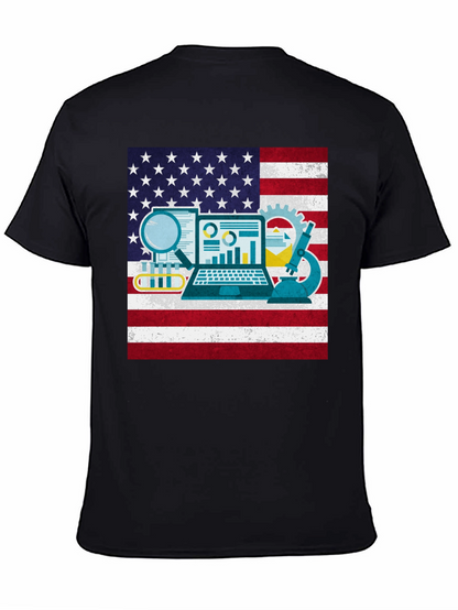 Camiseta Negra con Diseño STEM USA