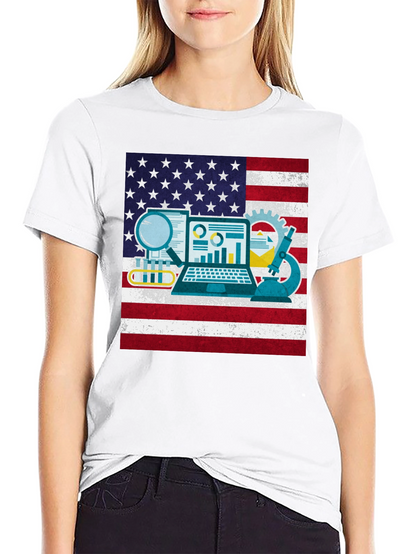 Camiseta Negra con Diseño STEM USA