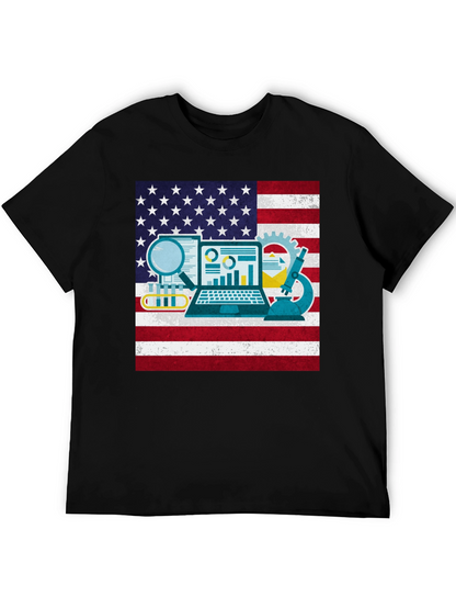 Camiseta Negra con Diseño STEM USA