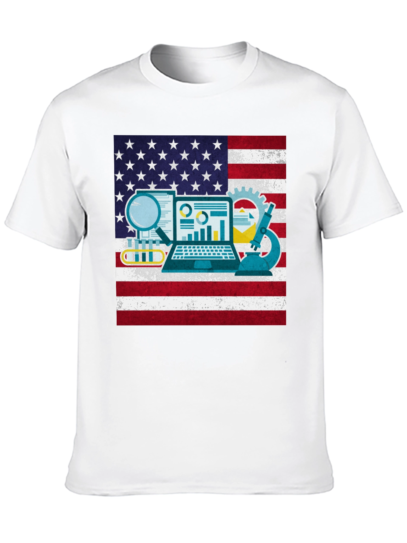 Camiseta Negra con Diseño STEM USA