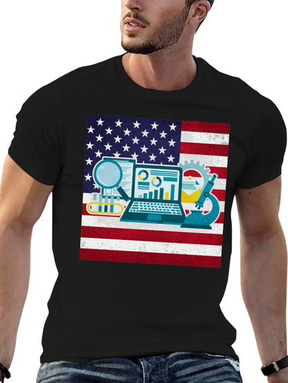 Camiseta Negra con Diseño STEM USA