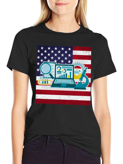 Camiseta Negra con Diseño STEM USA