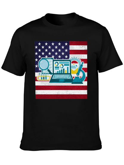 Camiseta Negra con Diseño STEM USA