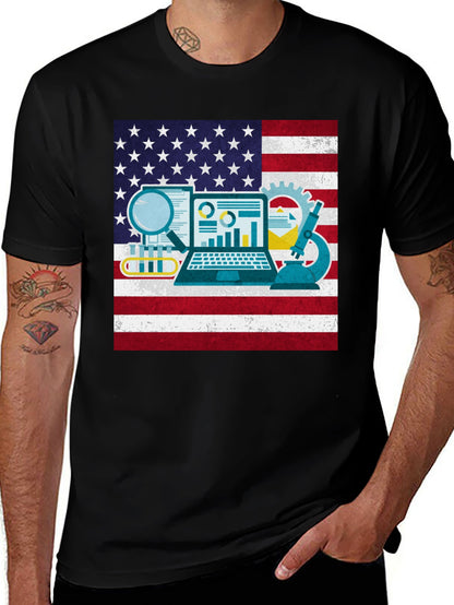 Camiseta Negra con Diseño STEM USA