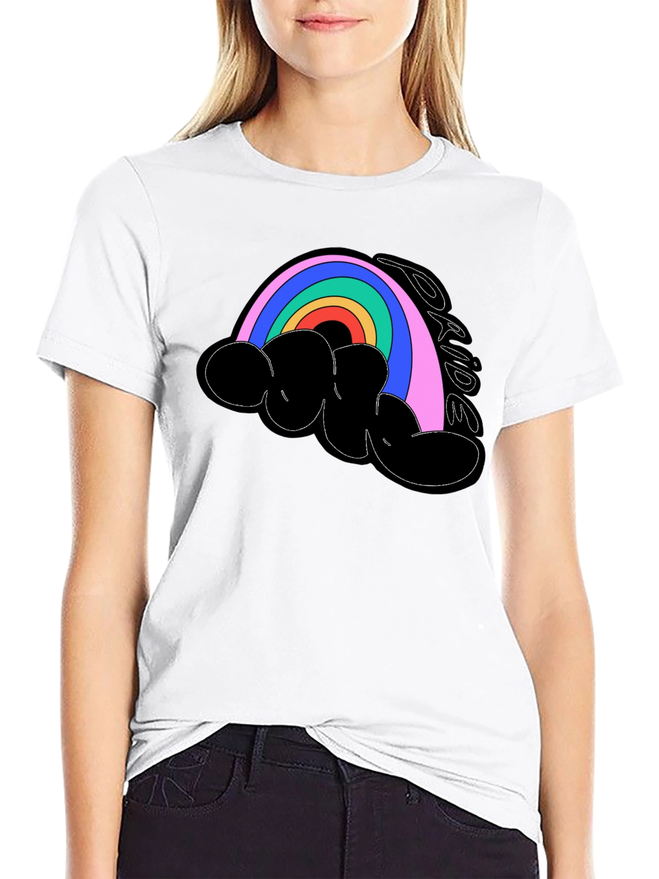 Camiseta Negra Orgullo LGBT Arcoíris