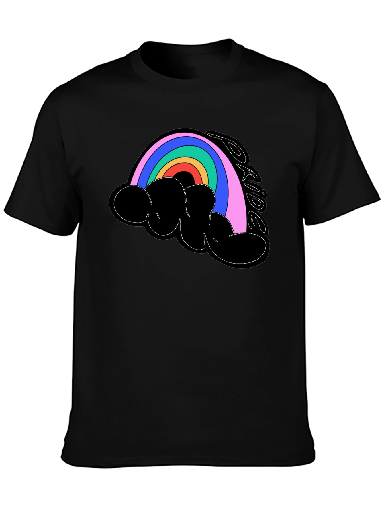 Camiseta Negra Orgullo LGBT Arcoíris