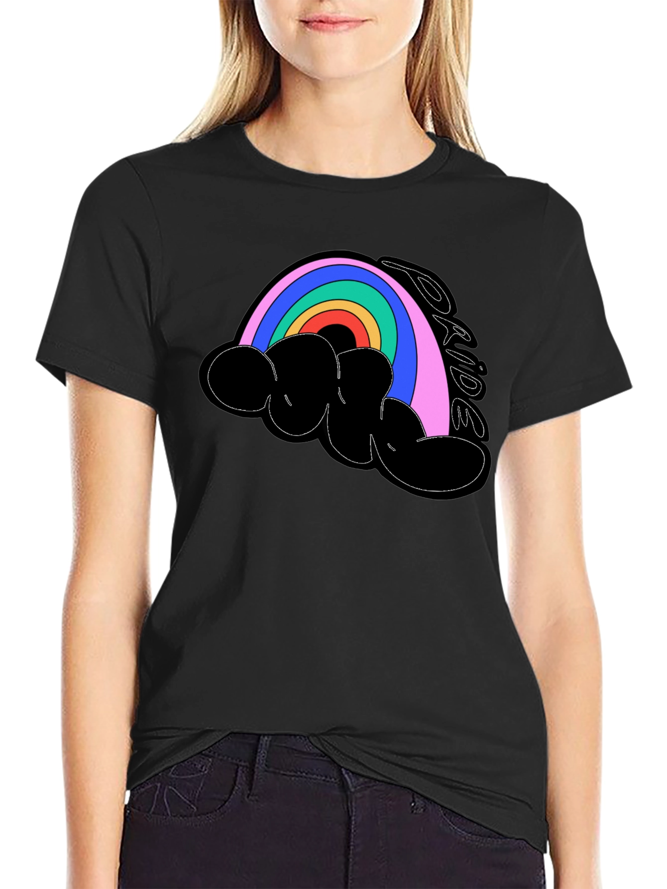 Camiseta Negra Orgullo LGBT Arcoíris