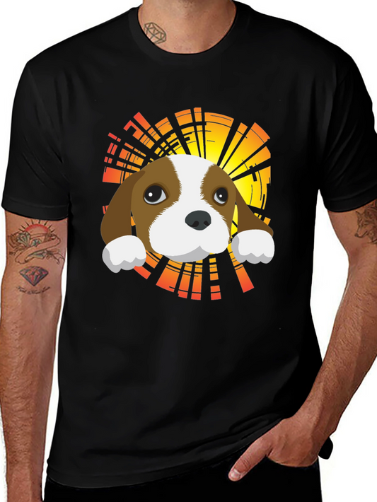 Camiseta Negra con Diseño de Perrito Adorable