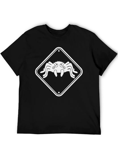 Camiseta Negra con Diseño de Araña Divertida