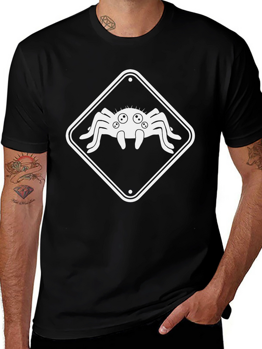 Camiseta Negra con Diseño de Araña Divertida