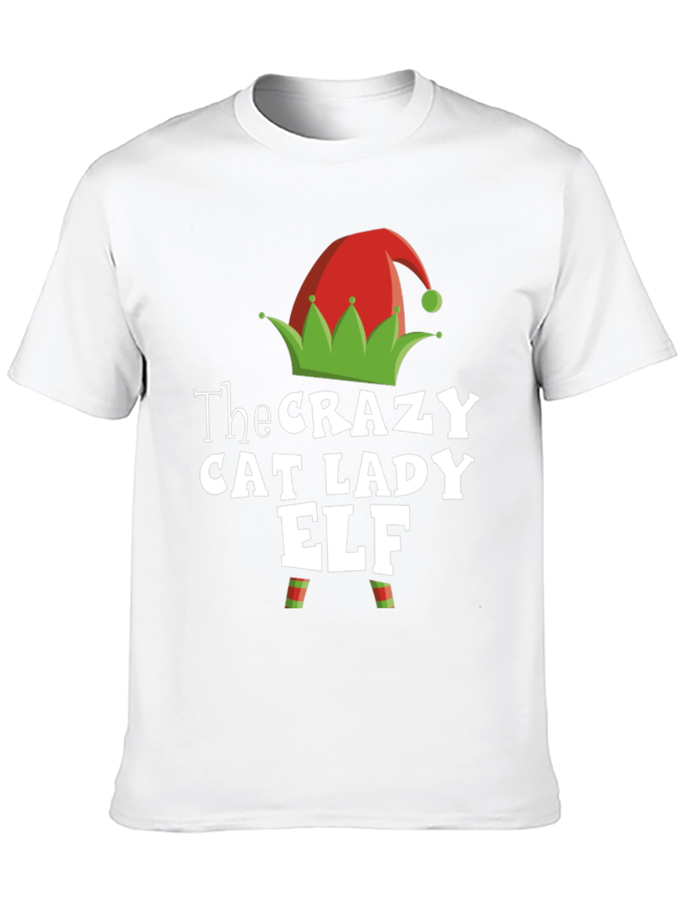 Camiseta Hombre Crazy Cat Lady Elf Navidad